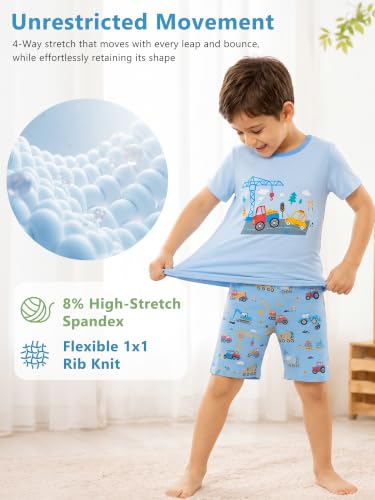 Boys Pajamas Set, Ultra Soft Viscose Kids Sleepwear, 2 Piece - image 5