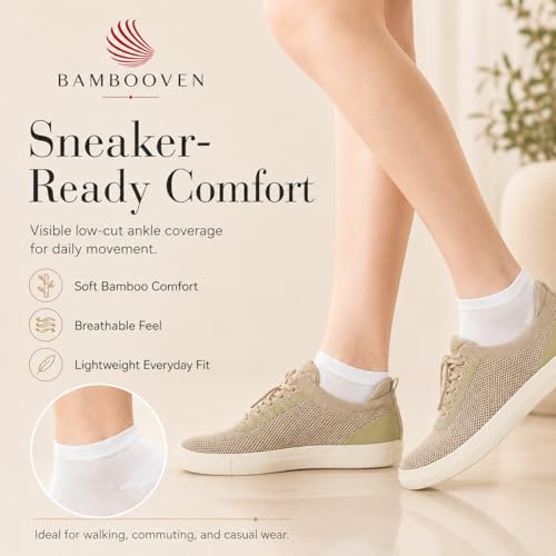 Image of BAMBOOVEN Ankle Socks for Women Thin Bamboo Rayon Low Cut Socks 3 /6 /8 /12 P