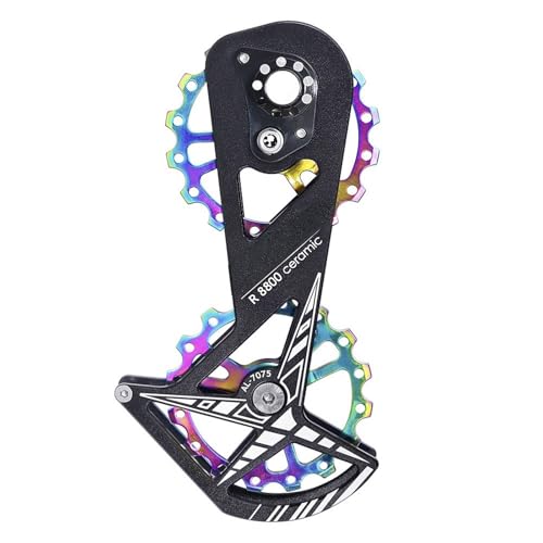LIbgiubhy Conjunto de polea de desviador trasero de bicicleta de carretera 16T de aleación de aluminio con rodamiento de cerámica para R8000 R8800 5800 5700 cambio suave