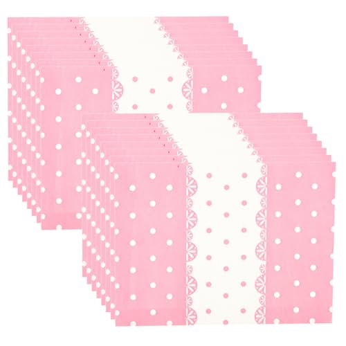 TOYANDONA Papel para Envolver Dulces de Seda Estampado de Puntos Rosa, 100 Hojas para Envoltura de Piruletas y Turrones, Adecuado para Regalos y Decoraciones Festivas