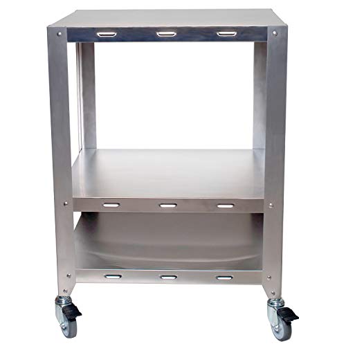 Cadco OV-HDS 2-Oven Heavy-Duty Stand with Wheels for Half or Quarter Size Ovens, Stainless