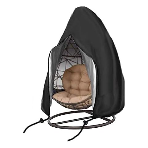 HONCENMAX Patio Hanging Chair Cover with Zipper - Outdoor Cocoon Egg Chair Cover - Waterproof/Windproof/Durable Furniture Protective Cover - for Double Swinging Chair 230x200cm Cover