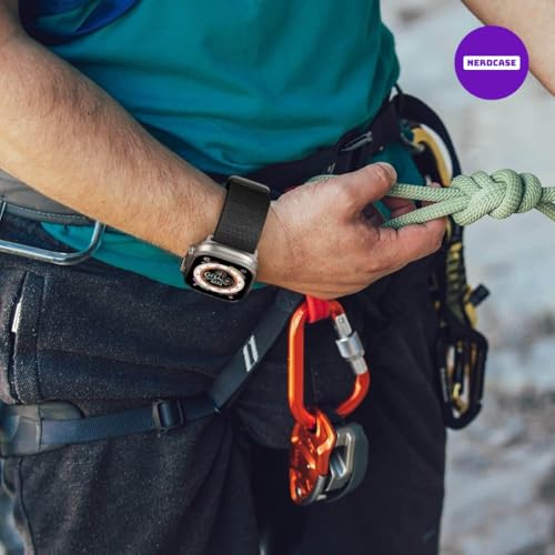 NERDCASE, Pulseira Alpinista Nylon, Compatível com Apple Watch Series 1 a 9, 42/44/45/49mm, Verde