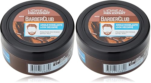 L'Oréal Men Expert - BarberClub - Argile Modelante Look Décoiffé - Fixation Moyenne & Effet Mat - 75 ml