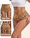 INNERSY Women's Seamless High Waisted Underwear No Show Panties Lightweight Full Coverage Briefs 4-Pack(2X-Large, Leopard Blend)