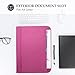 ProCase Portfolio Business Padfolio Folder with Zipper, Conference Meeting Executive File Legal Document Organizer with Pockets Letter Size A4 Writing Pad Notepad Padfolio -Magenta