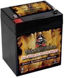 Pirate Battery 12V 4AH SLA Rechargeable Replacement Battery for UPS Back Up, Emergency Lighting, Security Alarm, Electric Scooter, and More: 3.54 x 3.98 x 2.76, T1 Terminal