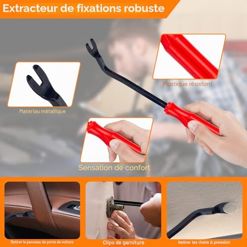 Rivet Clips Plastique Fixation pour pare-chocs auto et panneaux de portes intérieures