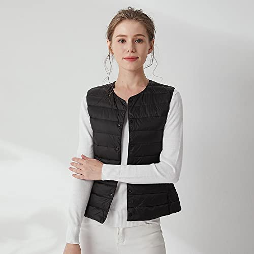 Women's Lightweight Down Vest Crewneck Button Down Packable Puffer Vest Ultra Light Slim Fit Sleeveless Waistcoat4