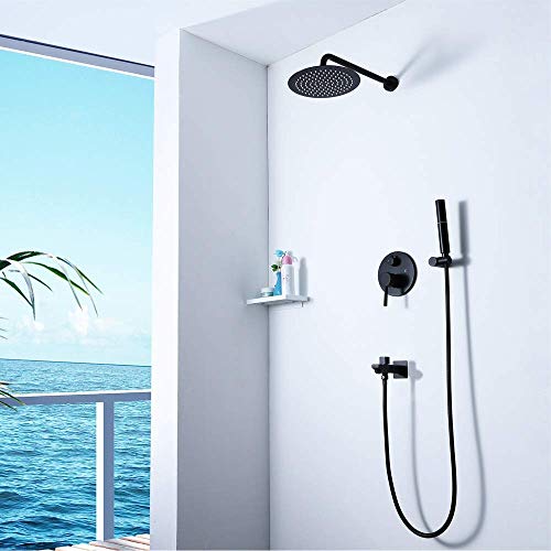 Ensemble douche encastrable anti-calcaire mitigeur 3 voies et pommeau fixe inox carré