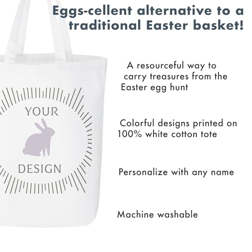 Let's Make Memories Personalized Tote Bags For Easter Treats - Egg Hunt Bags miniatura 6