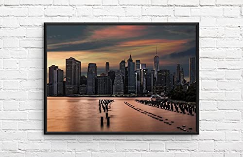 �C���e���A�|�X�^�[ �A�����J�� �j���[���[�N�̌i�F �[��� New York Sunset A3�T�C�Y(297×420mm) as2