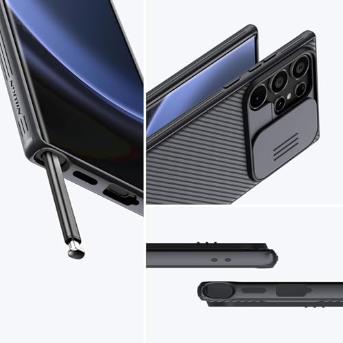Image of Nilkin Classic Series Compatible for Samsung S24 Ultra Case with Camera Cover, [Camera Lens Protector] [Scratch-Resistant] [360 Full Protection] Shockproof Slim Phone Case (Black, S24-ultra)