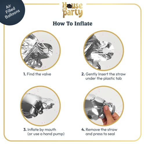 House Of Party Prom 2023 Balloons Silver 16 Inch | 2023 Graduation Decorations Silver | Prom 2023 Foil Mylar Letter Balloons | Prom Decorations For Party 2023 Graduation Balloons Class Of 2023 #TOP3