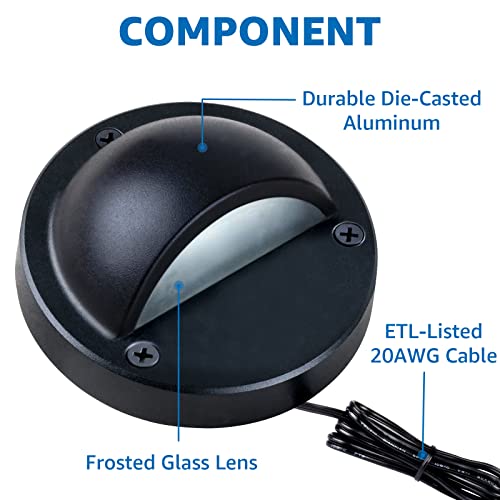 Sunvie 5W Led Low Voltage Deck Lights, 12-24V Ac/Dc Outdoor Deck Lights With Fastlock2 Wire Connectors, 3000K Low Voltage Landscape Lights, Deck Lighting Outdoor Waterproof For Step Stair Post, 6 Pack #TOP3