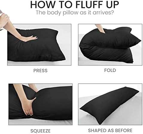 Utopia Bedding Full Body Pillow for Adults (Black, 20 x 54 Inch), Long Pillow for Sleeping, Large Pillow Insert for Side Sleepers - 5