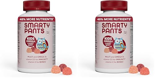 Image of SmartyPants Kids Multivitamin Gummies: Omega 3 Fish Oil (EPA /DHA), Vitamin D3, C, Vitamin B12, B6, A, K & Zinc for Immune Support, Biotin, Grape, Cherry & Berry Flavors, 120 Count (30 Day Supply)