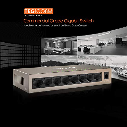Tenda 010448 8 Port Gigabit Switch, Unmanaged Network Switch, Ethernet Switch, Office Ethernet Splitter, Internet Switch, Home Network Hub thumb #1