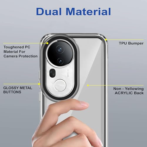 Image of Zapcase Back Case Cover for Vivo T4 Ultra 5G | Compatible for Vivo T4 Ultra 5G Back Cover | Case Cover with Camera Protection | (TPU + PC | Translucent Black)