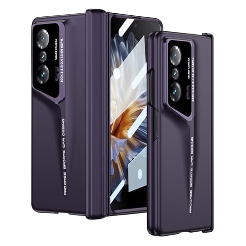 ZORSOME for Huawei Honor Magic Vs Screen Protector Shockproof Case,Rugged Magnetic Cover Hard Full-Body Protective Phone Case Cover for Huawei Honor Magic Vs(Lens Protector),Purple