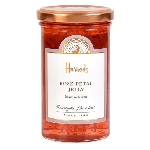 Harrods Rose-Petal Jelly, Made in Devon, Dusky Fragrant and Floral, 340g (Packaging May Vary)