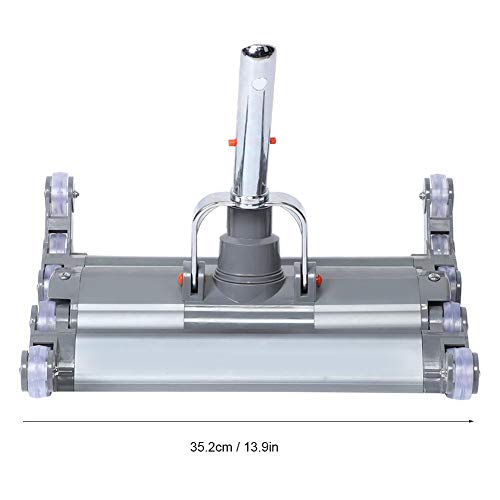 Junluck Cabeça de sucção para piscina de liga de alumínio de 35,5 cm, aspirador de pó multifuncional