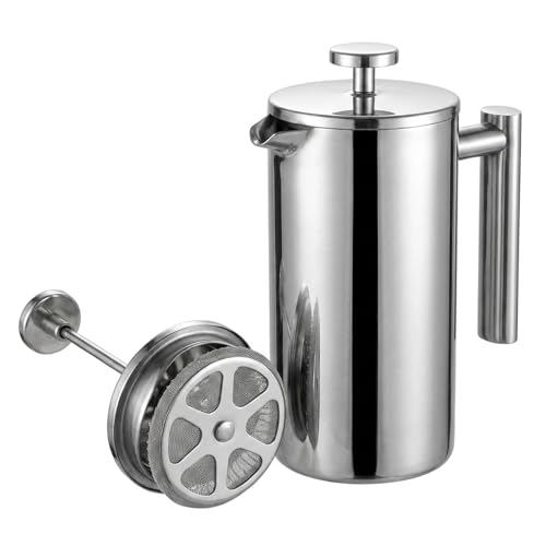 �R�[�q�[���[�J�[ 350ml/800ml/1000ml �X�e�����X�|��d�ǒf�M �t�����`�v���X �R�[�q�[�|�b�g �ƒ�p �I�t�B�X�p �R�[�q�[���o ��������ɂ��g�p�\ (600ML,A)