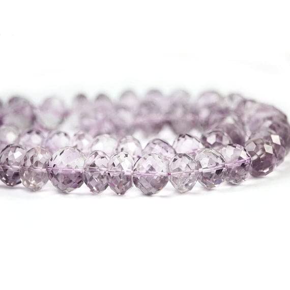 Améthyste rose en rondelles facettées 11,5-13,5mm pour création bijoux de lithothérapie