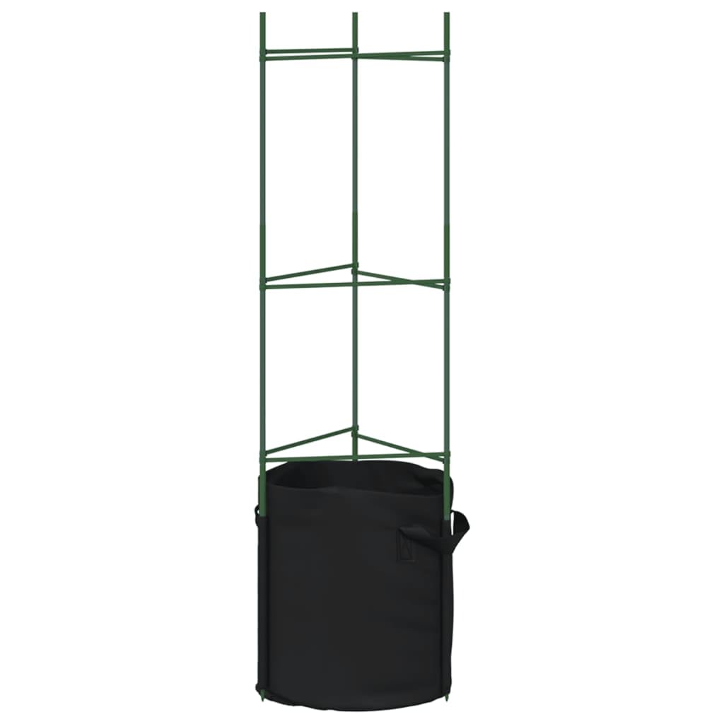 Homgoday Mobilier Soutenance Tomates avec Sacs Plantes 4pcs 116 cm Acier et PP, Décoration de Meubles, Mobilier d'Intérieur/Extérieur pour Salon Bureau