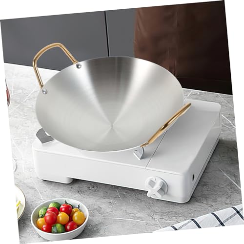 Olla Wok pequeña de acero inoxidable con doble asa miniatura 6