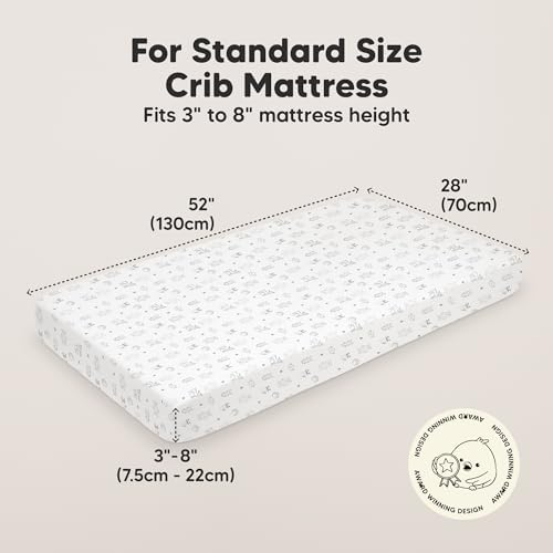 KeaBabies 2-pk Organic Cotton Crib Sheets for Boys Girls 58x28 (Woodland)