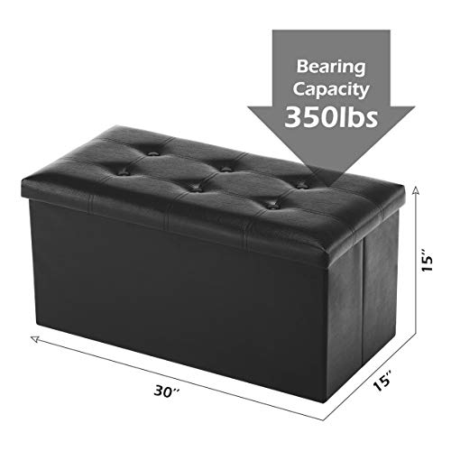 Youdesure OT01422-BLK-US Folding Storage Ottoman Bench thumb #2