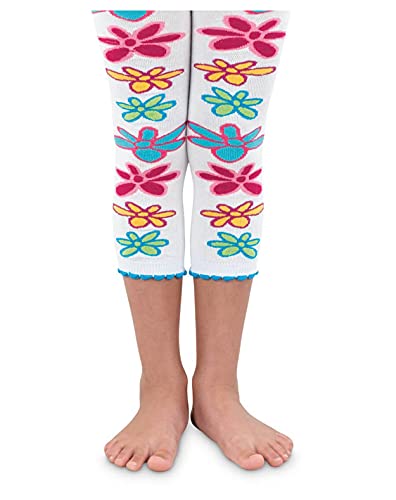 Jefferies Socks Girls 2-6X Daisy Doodle Single Tight Pack Capri