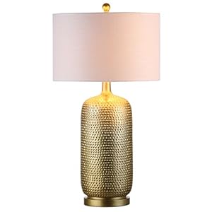 JONATHAN Y Sophia 30″ Modern Resin and Metal Table Lamp Bedside, Gold