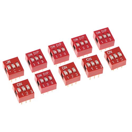 Preisvergleich Produktbild Gazechimp 10 Stü Roter 2.54mm Pitch Schiebeschalter - 3 Position