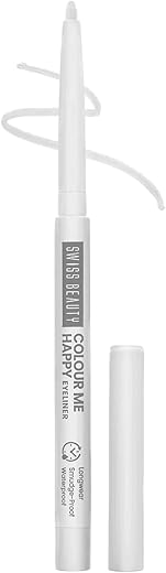 SWISS BEAUTY Colour Me Happy Matte Eyeliner Pencil | Waterproof & Smudge-Proof Pencil | Long-Lasting | Shade- White Lily, 0.4Gm
