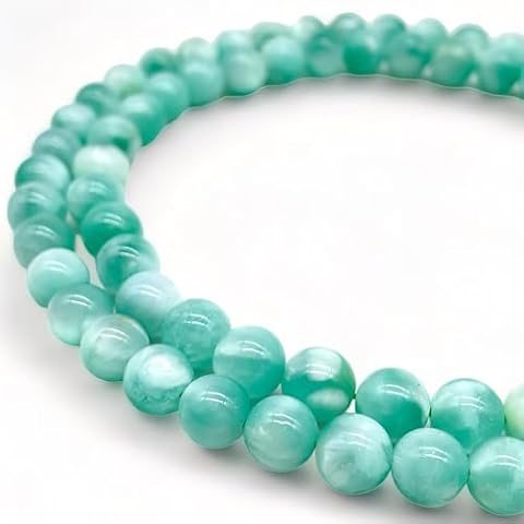 ABCGEMS Rare Russian Green Moonstone Beads AKA Green Angelite - Two Tone Color Scheme with Gorgeous Flash (Adding a Dynamic & Iridescent Quality That is Turly Eye-Catching) Smooth Round 4mm Tiny Cover