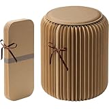 サンワダイレクト スツール 折りたたみ ペーパースツール 高さ44cm 耐荷重300kg 撥水加工 組立不要 ペーパーチェア ブラウン 150-SNCRD75BR