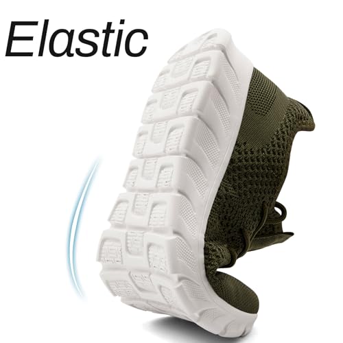 Image of Men Running Tennis Shoes Gym Fashion Sneakers Walking Workout Shoes Athletic Slip on Breathable Mesh Comfortable Lightweight Casual Sport Shoe