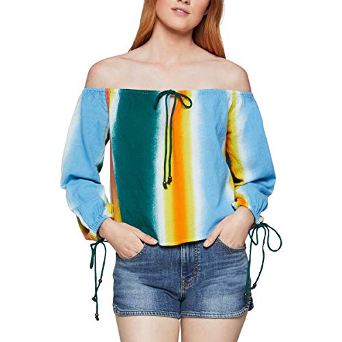 Bcbgeneration Womens Faded Stripe Blouse Blue Xs #TOP24