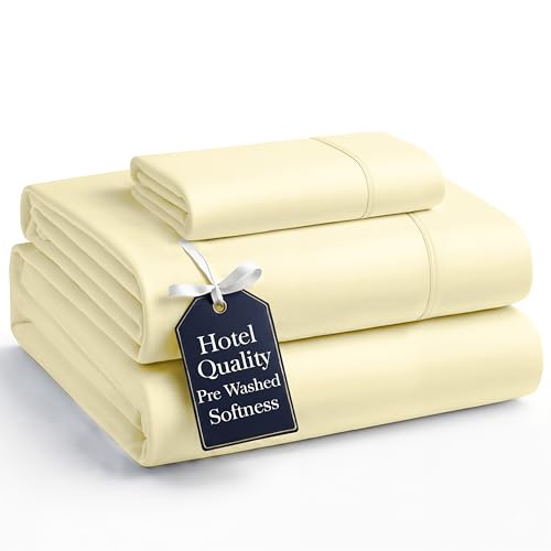 Casa Platino Twin Size Bed Set Pre-Washed Ultra Soft & Breathable Sheets Twin 3 Piece Set Brushed Microfiber Bedding Deep Pocket Fits up to 15 inch Mattress Twin Vanilla