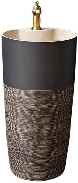Bathroom Countertop Vessel Sink Home Bathroom Ceramic Column Sink Wash Basin, Hotel Garden Pedestal Sink Vanity