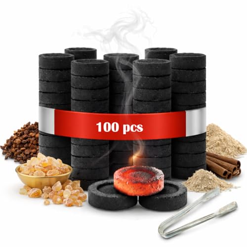 Image of SIGNAMIO Multipurpose Charcoal Tablets for Incense Burner, Odorless Charcoal, Long Lasting Clean Burn Coal Discs for Indoor & Outdoor Use - DN-4