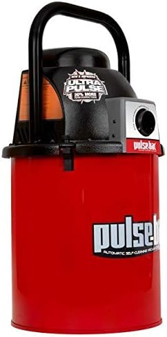Angled front view of the Pulse-Bac PB-576 dust extractor, showing the control panel and hose inlet.