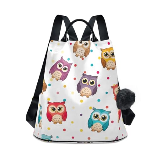 Sac à dos femme motif hiboux et sa poche arrière zippée sécurisée