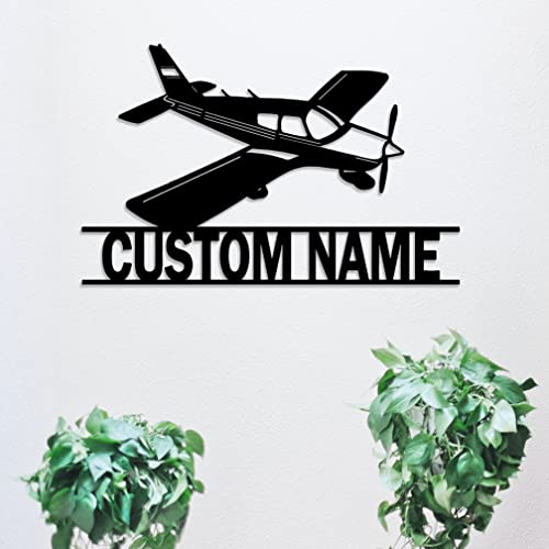 Personalized Family Name Sign Custom Airplane Name Sign Customized Plane Metal Sign Wall Art Unique Gift For Pilot Indoor Outdoor Sign 8Inch #TOP3
