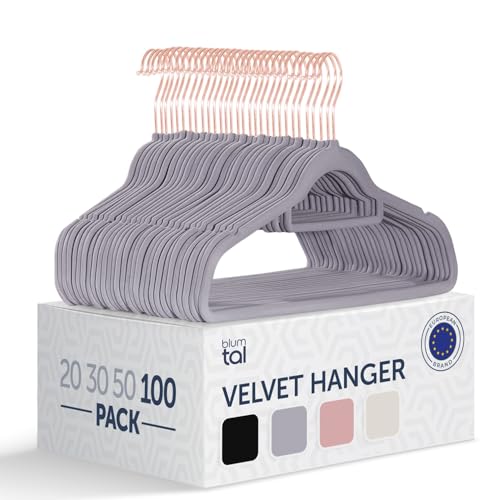 Perchas Terciopelo Gris 100 Marca Blumtal