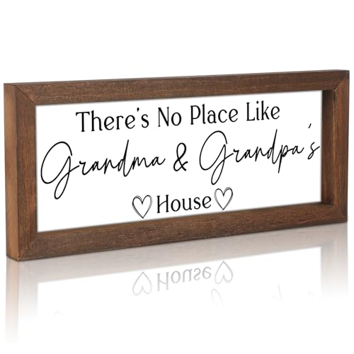 Yousoontic Grandparents Gift from Grandkids There's No Place Like Grandma & Grandpa's House Wooden...