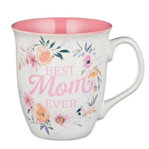 Taza de cerámica blanca y rosa 14 oz con mensaje inspirador miniatura 1