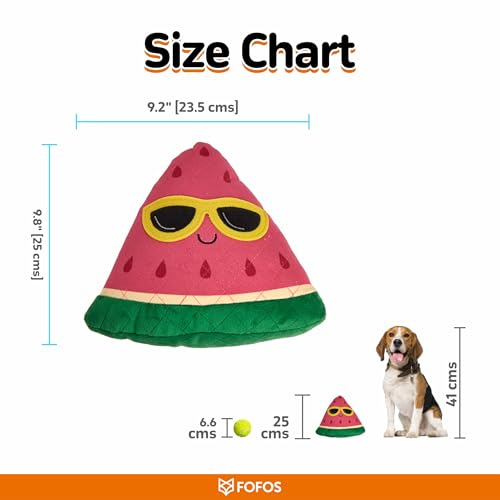 Image of BarkButler x FOFOS Summer Watermelon Dog Toy - Tough Plush & Squeaky Toys for Dogs, Dog Toys for Large Dogs (5-30kgs) - Pink